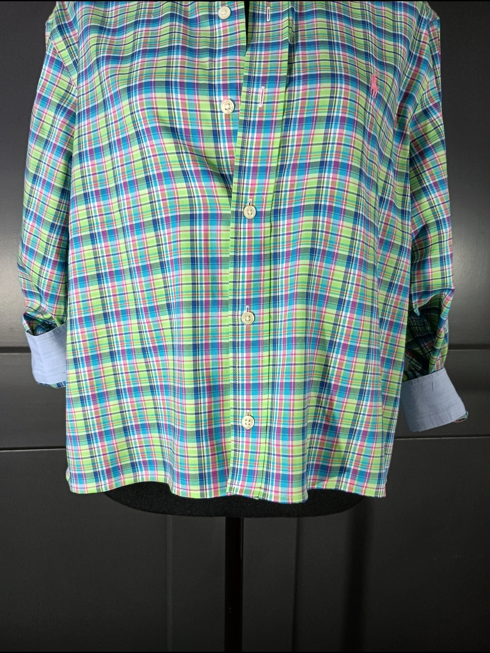 Upcycled Women's Ralph Lauren Ruffled Collar Shirt - Picture 8 of 11